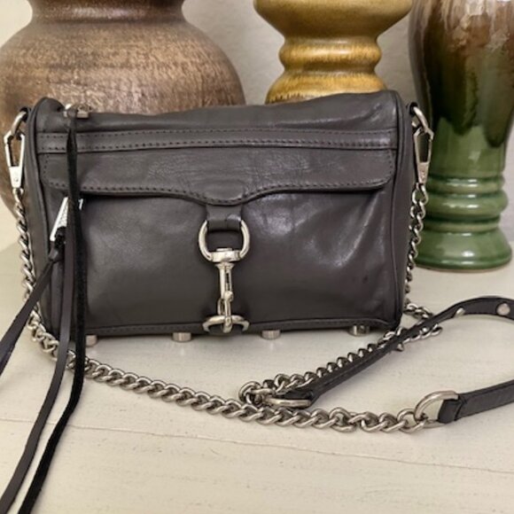 Rebecca Minkoff Grey/Silver mini M.A.C.-VGUC - Picture 1 of 14